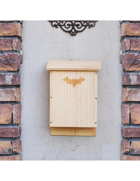Casa de Murciélagos de Madera Doble Cámara SEEZENGREEN 38.5cm