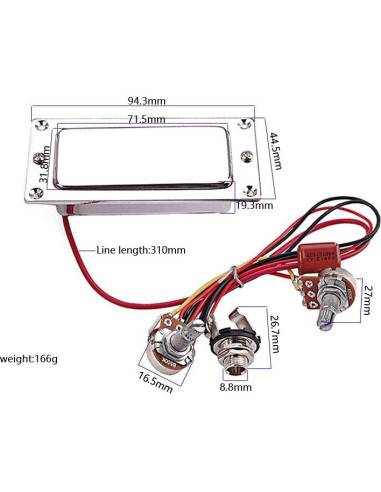 Kit de Arnés de Pastilla Pre-Cableado Alnicov para Guitarra Eléctrica