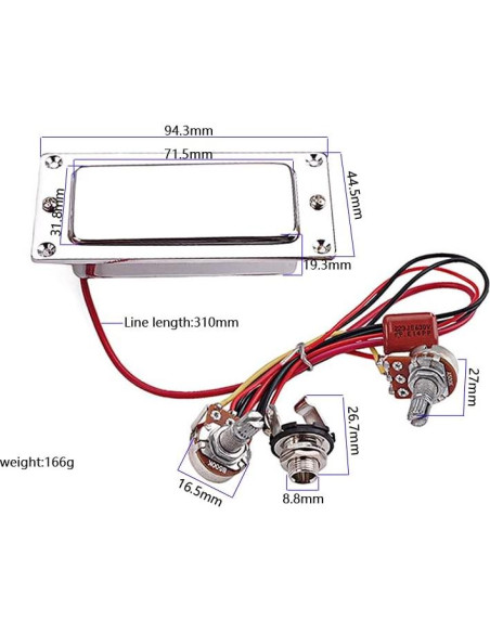 Kit de Arnés de Pastilla Pre-Cableado Alnicov para Guitarra Eléctrica