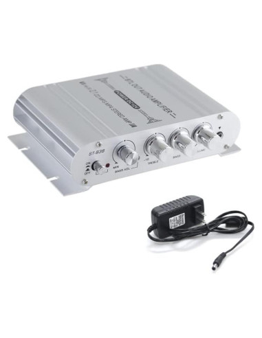 Amplificador Mini 2.1 Sundeer 80W Hi-Fi RCA 12V para Altavoces