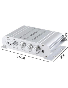 Amplificador Mini 2.1 Sundeer 80W Hi-Fi RCA 12V para Altavoces 2