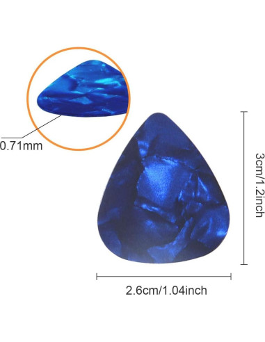 Paquete de 100 Púas de Guitarra Medianas 0.71mm Multicolor