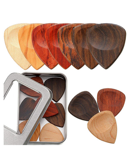 Set de 10 Púas de Guitarra de Madera Exótica Yeshone