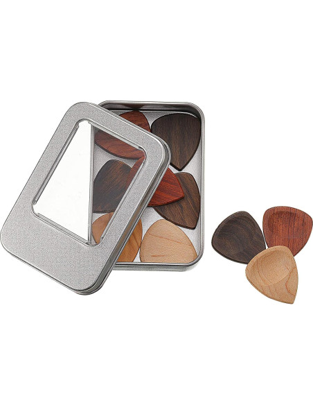 Set de 10 Púas de Guitarra de Madera Exótica Yeshone