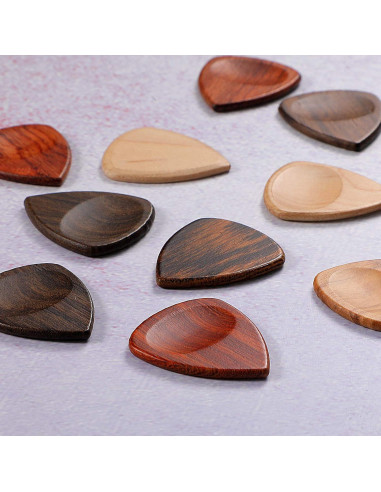 Set de 10 Púas de Guitarra de Madera Exótica Yeshone
