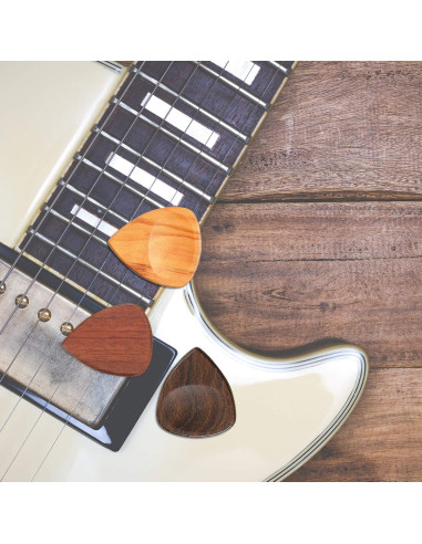 Set de 10 Púas de Guitarra de Madera Exótica Yeshone