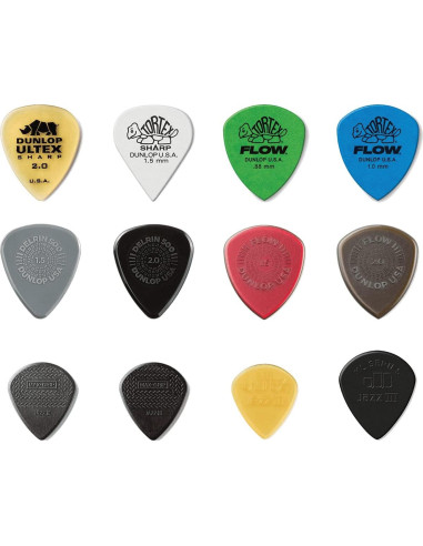 Púas de Guitarra Jim Dunlop PVP118 - Variedad Shred 12 Piezas