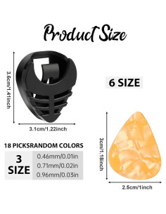 Soporte Adhesivo para Púas de Guitarra Styquenzer - 18 Púas 2