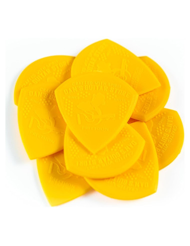 Paquete de 10 Púas de Guitarra Dan 0.80mm Nylon Amarillo