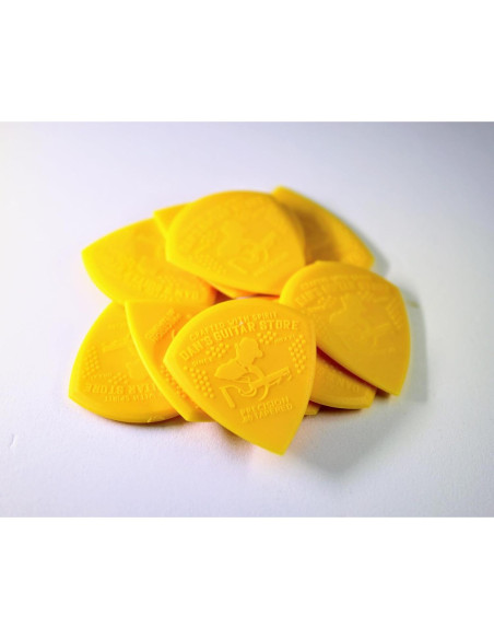 Paquete de 10 Púas de Guitarra Dan 0.80mm Nylon Amarillo
