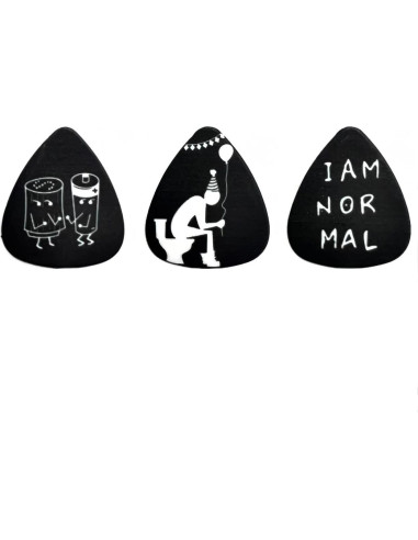 Juego de 10 Púas de Guitarra Divertidas con Estuche Metal