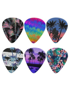 Púas de Guitarra Jeiento 6 Pack Palma Hawaiana ABS