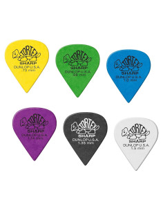 Púas de Guitarra Dunlop Tortex Sharp - Paquete de Variedad 12 Unidades