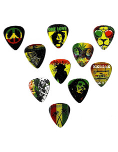 Puas de guitarra Rasta genéricas set 10 medianas colores mixtos
