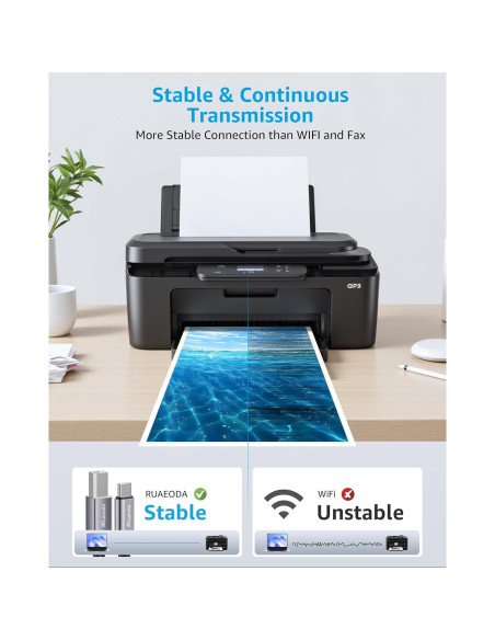 Cable USB C a B 1.83 m Ruaeoda para impresora y escáner