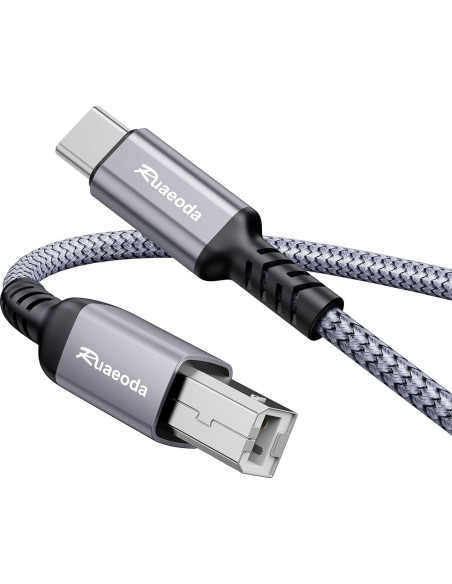 Cable USB C a B 1.83 m Ruaeoda para impresora y escáner