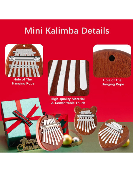 Kalimba Mini de 8 Teclas EASTROCK con Estuche y Colgante