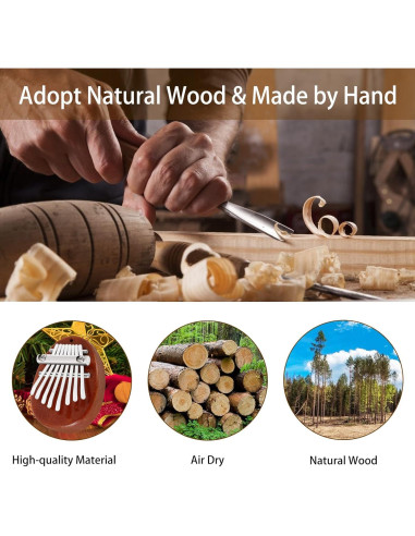 Kalimba Mini de 8 Teclas EASTROCK con Estuche y Colgante