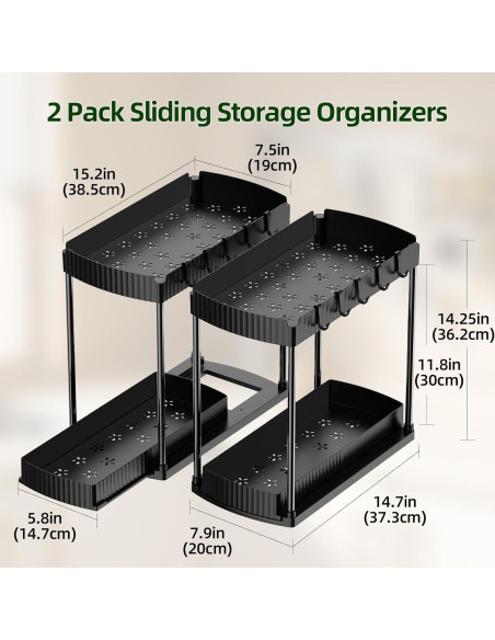 Organizador Bajo Fregadero Sthumsup 2 Niveles Expandible