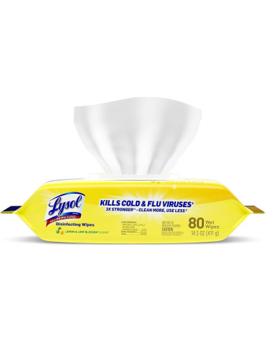 Toallitas Desinfectantes Lysol 80 Unidades Flor de Limón