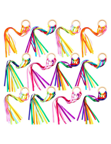 12 Piezas Juguetes de Madera Deekin Cinta Arcoíris Educativos