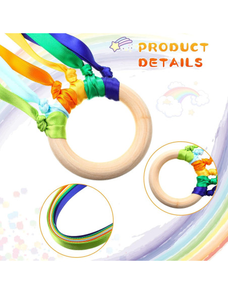 12 Piezas Juguetes de Madera Deekin Cinta Arcoíris Educativos