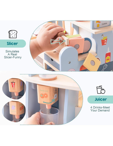 Conjunto de Comida de Juguete ROBOTIME Hamburguesas 45 Piezas