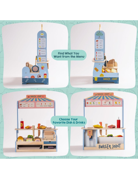 Conjunto de Comida de Juguete ROBOTIME Hamburguesas 45 Piezas