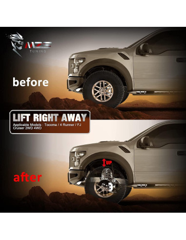 Kit de Elevación Frontal MZS 2" para Tacoma 2005-2023, 4Runner 2003-2024, FJ Cruiser 2007-2015