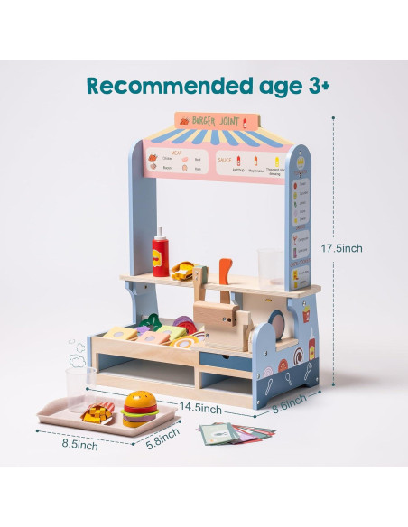 Conjunto de Comida de Juguete ROBOTIME Hamburguesas 45 Piezas