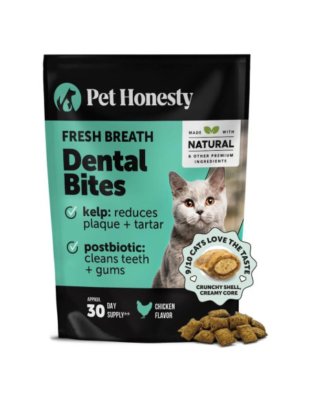 Bocados Dentales para Gatos Pet Honesty - 30 Días, Aliento Fresco