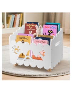 Estantería de Madera para Niños Calmbee Blanca con 3 Estantes