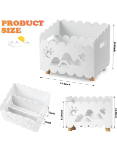 Estantería de Madera para Niños Calmbee Blanca con 3 Estantes 2