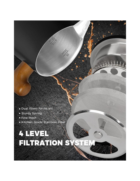 Cafetera Prensa Francesa POLIVIAR 1006 ml Acero Inoxidable