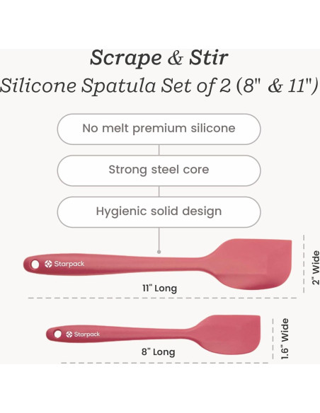 Juego de Espátulas de Silicona StarPack - 2 Pcs - Resistente al Calor 315C