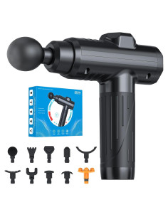 Pistola de Masaje MECOC MMG-3 12V Portátil 10 Cabezas 30 Velocidades