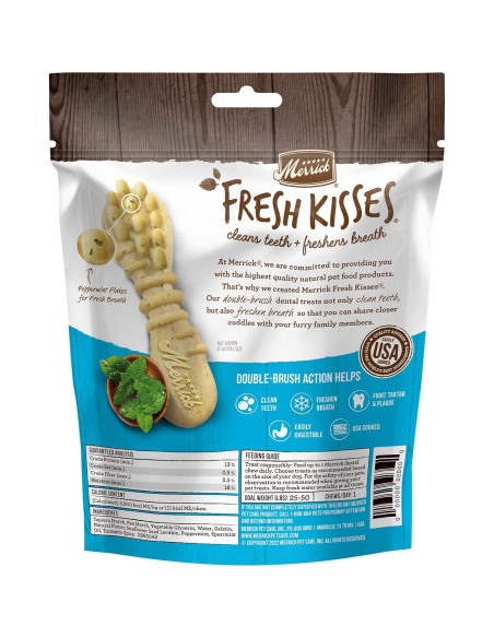 Golosinas Dentales Naturales Merrick Fresh Kisses 6 Unidades