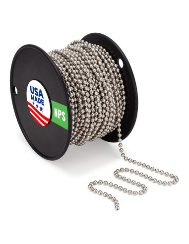 Cadena de Bolas WAXAW 4.5mm Acero Niquelado 30.48m para Persianas