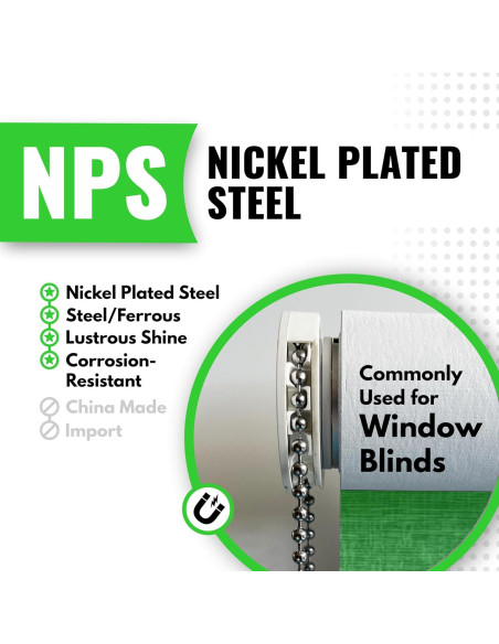 Cadena de Bolas WAXAW 4.5mm Acero Niquelado 30.48m para Persianas