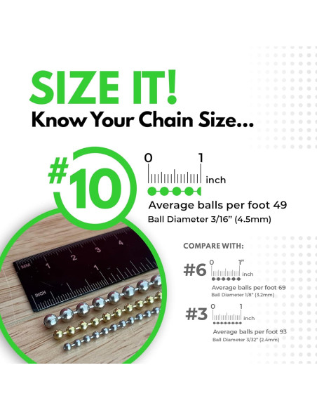 Cadena de Bolas WAXAW 4.5mm Acero Niquelado 30.48m para Persianas
