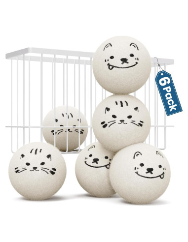 Bolas de Secado de Lana Delomo - 6 Bolas Reutilizables 100% Lana