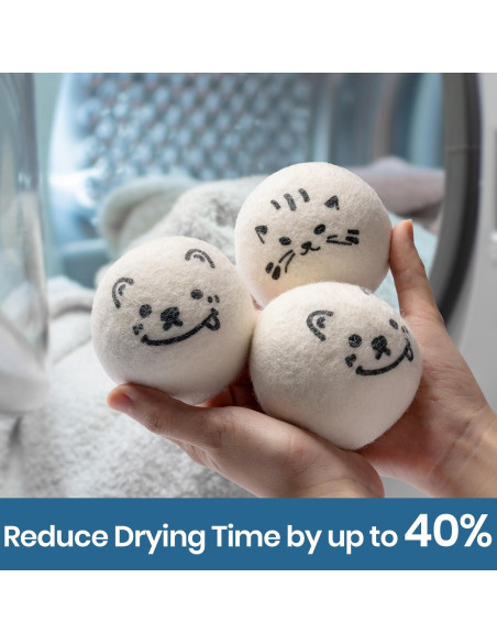 Bolas de Secado de Lana Delomo - 6 Bolas Reutilizables 100% Lana