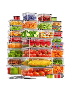 Juego de 60 Contenedores de Almacenamiento KEMETHY Sin BPA