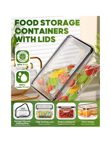 Juego de 60 Contenedores de Almacenamiento KEMETHY Sin BPA