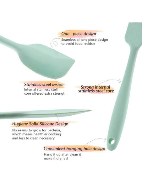 Set de 8 Espátulas de Silicona KAKAMINA 28 cm Antiadherentes