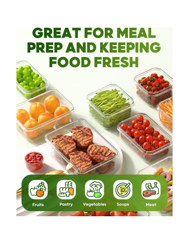 Juego de 60 Contenedores de Almacenamiento KEMETHY Sin BPA