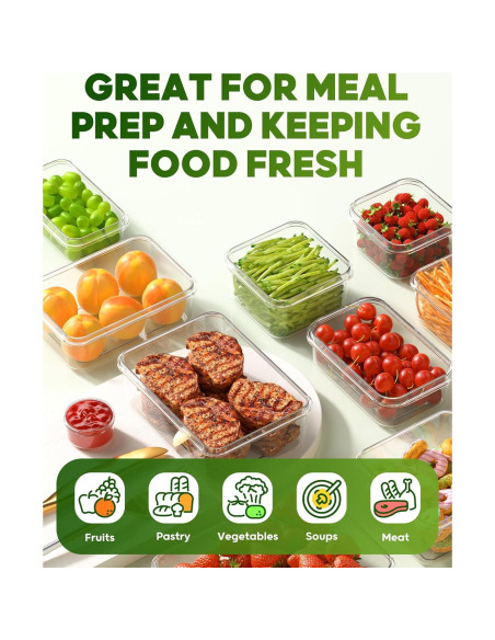 Juego de 60 Contenedores de Almacenamiento KEMETHY Sin BPA