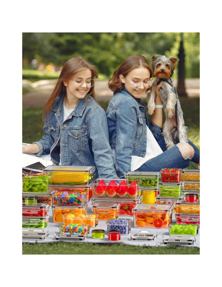 Juego de 60 Contenedores de Almacenamiento KEMETHY Sin BPA