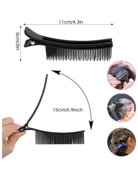 Juego de Clips para Seccionar Cabello Thinp - 2 Pcs Negro