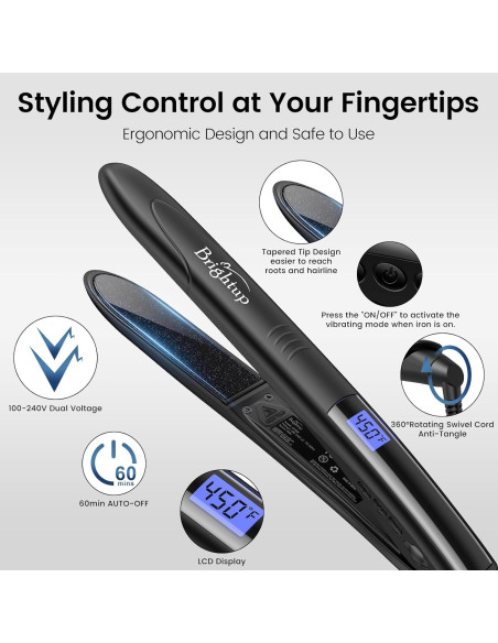 Plancha y Rizador 2 en 1 Brightup Cerámica Turmalina 32 cm